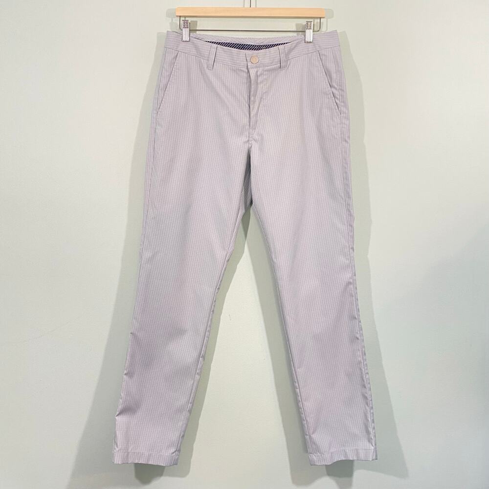 Bonobos Golf Men Grey Windowpane Anti Slip Waistband Slim Golf Pants Size 33/32